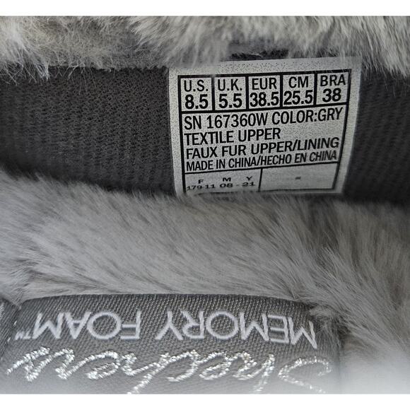 SKECHERS Women's Wide 8.5 W Slippers Cozy Lite Sparkle Knit Faux Fur Lined NEW - Picture 6 of 10